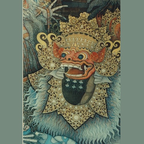 Maschera di Barong –  Bali - collezione Cozzi – Milano Acquistata non molto tempo fa a Bali e qui presentata per far notare come ancora oggi molti artisti-artigiani di Bali lavorino con maestria, come mantengano la capacità di  curare i particolari, come siano sempre in grado di fare un bellissimo oggetto anche se destinato alla folla innumerevole di turisti. Barong, simbolo del Bene e della Fertilità  sempre in lotta con  Rangda, la regina delle streghe, simbolo del Male.