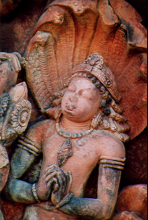Naga king in Anjali mudra in Deogarh temple, Madhya Pradesh